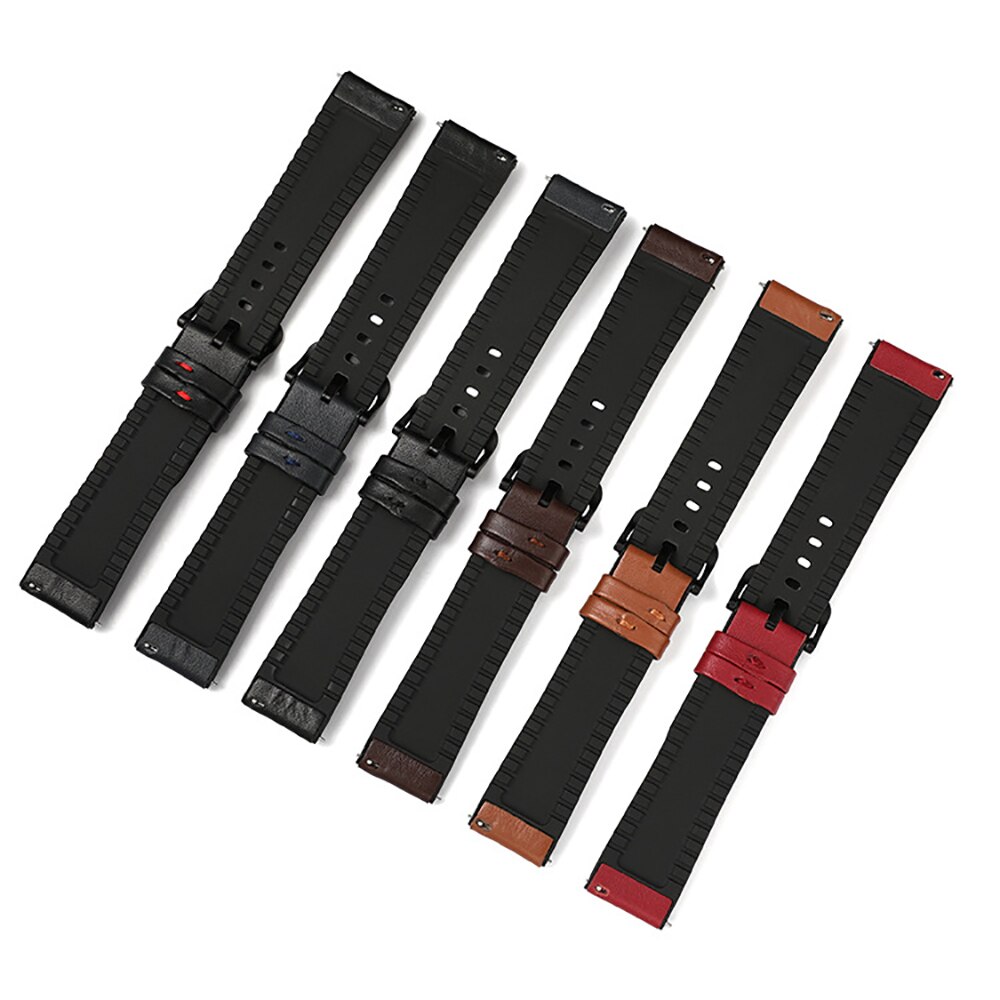 Pulsera de silicona de cuero para Amazfit GTR, correa de muñeca de 47mm para Xiaomi Amazfit Pace / Stratos 1 2 3 / GTR2 / GTR 2e