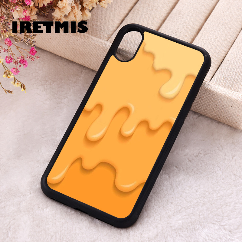 Iretmis funda de teléfono para iPhone X XS Max XR 11 12 13 PRO MINI 14 15 16 Plus goma de silicona naranja goteo
