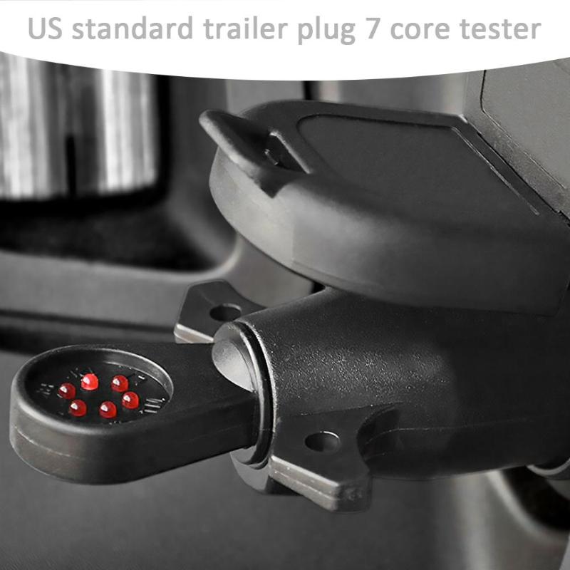 7-Way Blade RV LED Connector Tester Trailer Wiring Circuit Hitch Towing Plug 12V 7-Pin Round Auto RV Accessories