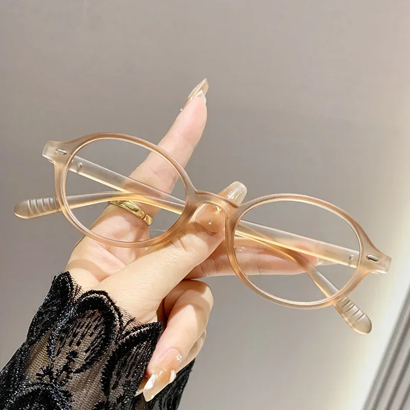 Modieuze Ovale Frame Leesbril voor Vrouwen Mannen Trendy Plus Dioptrie Presbyopie Unisex Anti-blauw Licht Ver Zicht Bril: Rood / +200