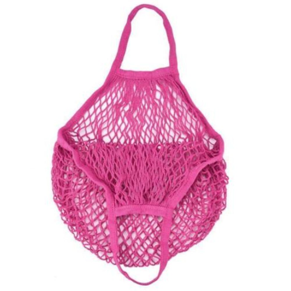 Mesh Boodschappentas Herbruikbare String Fruit Opslag Handtas Bakken Vrouwen Winkelen Mesh Netto Geweven Zak Winkel Kruidenier Draagtas: rosered
