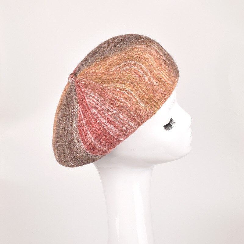 Béret tricoté en laine caméléon rétro pour filles, chapeau de peintre artistique à la , version coréenne, assorti avec tout, chapeau tide, automne et hiver: 6
