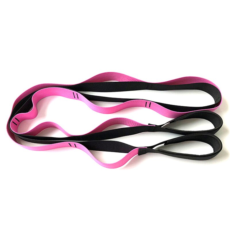 Yoga Stretch Strap Belt Yoga Physical Therapy Training Waist Leg Yoga Strap With Multiple Grip Loops Resistance bands: Pink