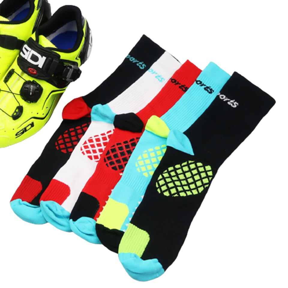 1 Paar Professionele Hoge Tall Fietsen Sokken Comfortabele Sokken Running Wandelen Sokken Outdoor Sport Fitness Sokken Unisex