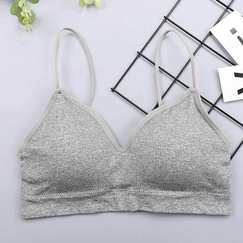 SVOKOR Push Up Solid Bra Elastic Gathering Bralette Summer Anti-light Korean Style Wild Bra Tube Top Sexy Seamless Wire free Bra: Gray / plus size