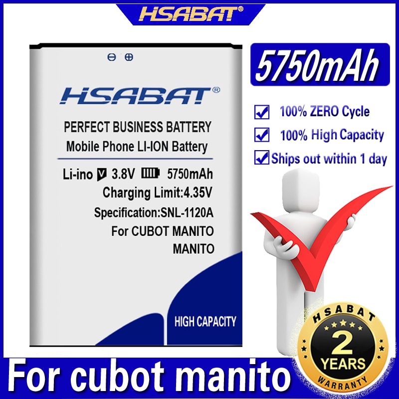 Hsabat 5750 Mah Batterij Voor Cubot Manito