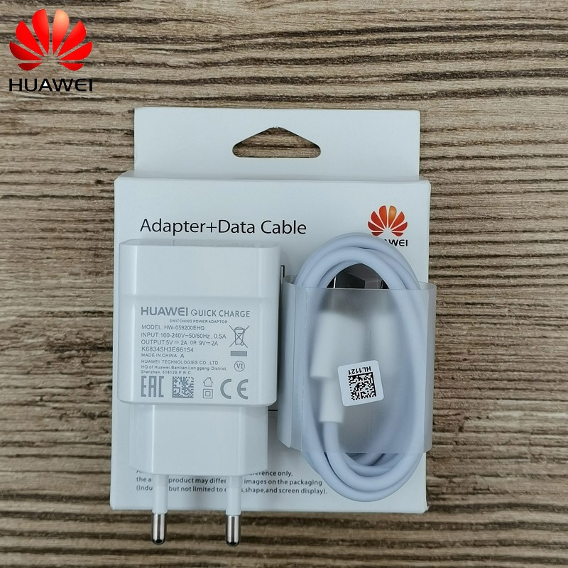 Oryginalna szybka ładowarka huawei QC2.0 9V 2A ue wtyczka Usb 3.1 rodzaj-c adapter szybkiego ładowania dla P8 P9 P10 Nova 3 3i: ładowarka i kabel