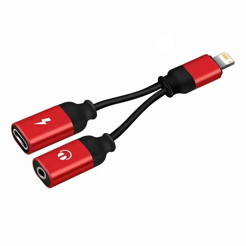 Adapter kabla AUX do iPhone'a L do typu C do iPhone'a apple 12 13 14 11 Pro XS Max XR 7 8 Złącze słuchawkowe Akcesoria audio: Black