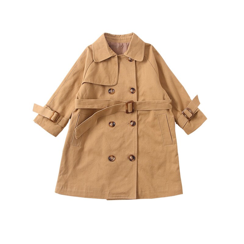2021 ragazzi e ragazze giacca Trench per bambini bavero autunnale Trench lungo doppio petto giacca a vento per bambina giacca per bambini