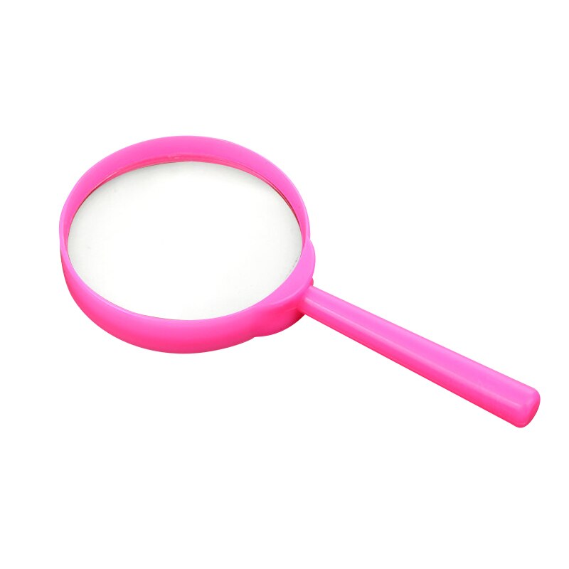 Handheld Vergrootglas Draagbare Vergrootglas Loupe Reading Glas Lens Kid Inspectie Vergrootglas Voor Reading Kleurrijke Kind Speelgoed 3X Лупа: rose red