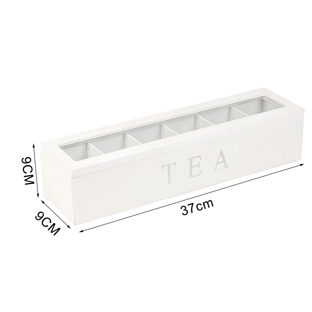 ! træ tepose smykker arrangør kiste opbevaringsboks 6 rum te boks arrangør træ sukker pakke beholder