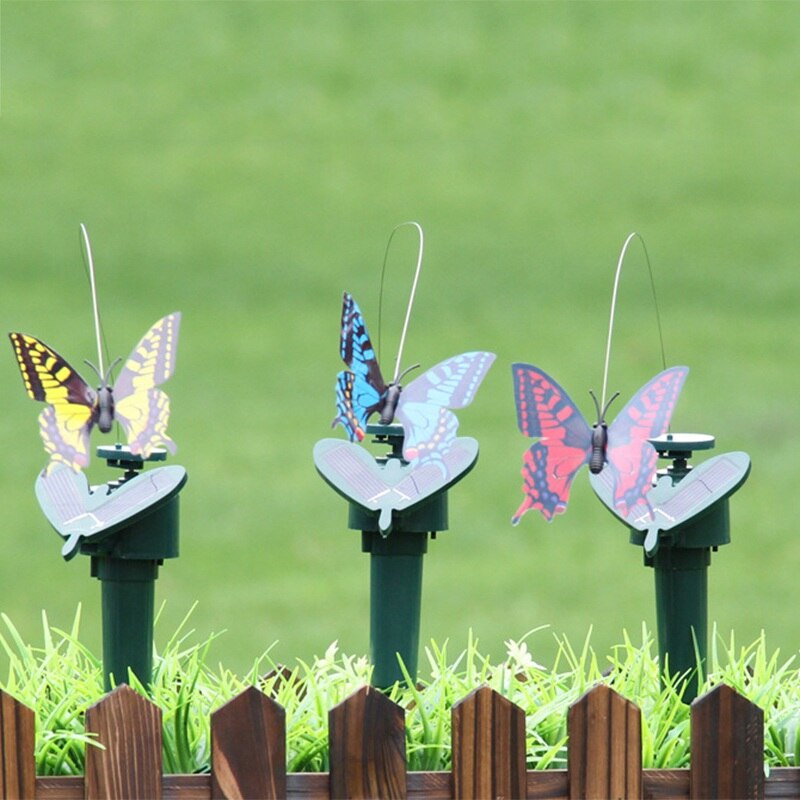 Fliegen Flatternde Kolibri Lustige Solar- Spielzeug Angetrieben VöGel Schmetterlinge für Garten Dekoration Zufällige Farbe