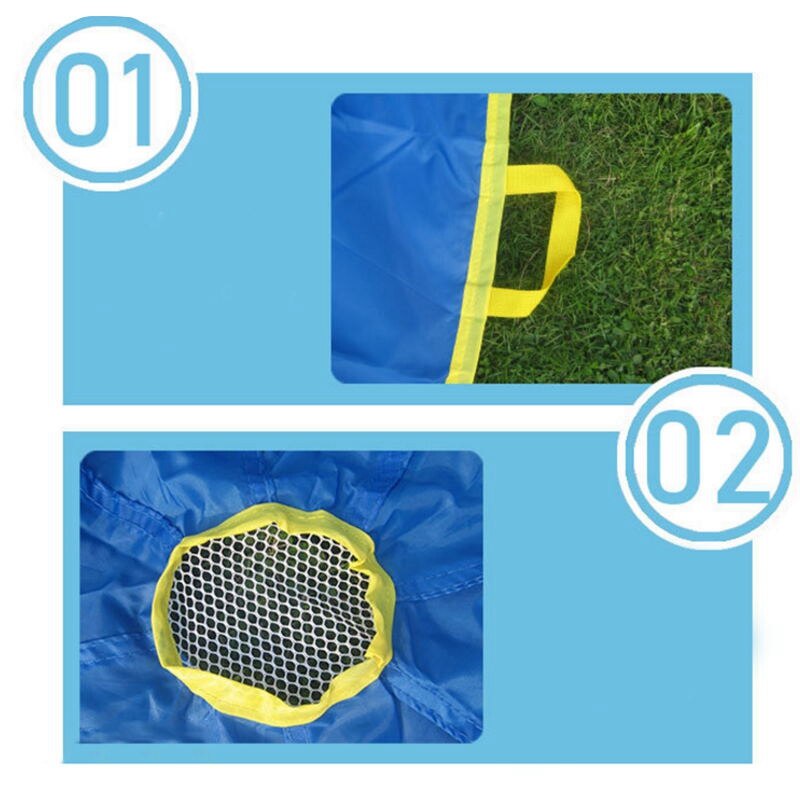 De parachute trampoline met handvat parachute voor kinderen opvouwbaar polyester doek