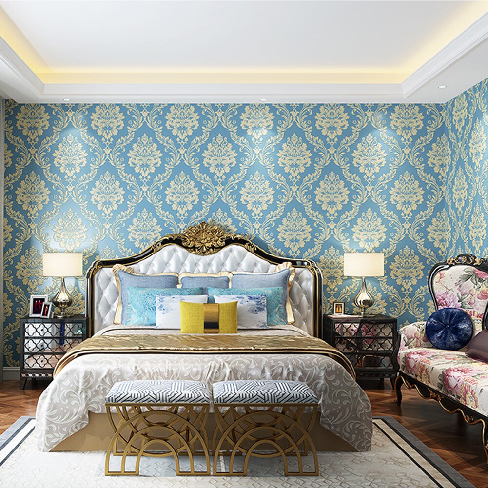 3D Reliëf Damast Behang Voor Thuis Luxe Classic Bloemen Behang Woonkamer Slaapkamer Tv Achtergrond Decor Beige Rood Bruin