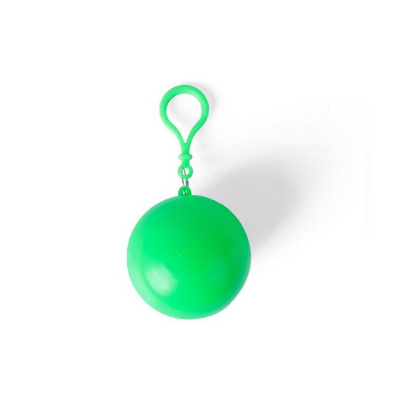 1 Pc Draagbare Wegwerp Regenjas Bal Plastic Regenkleding Reizen Emergency Regenponcho Wegwerp Sleutelhanger Bal: green