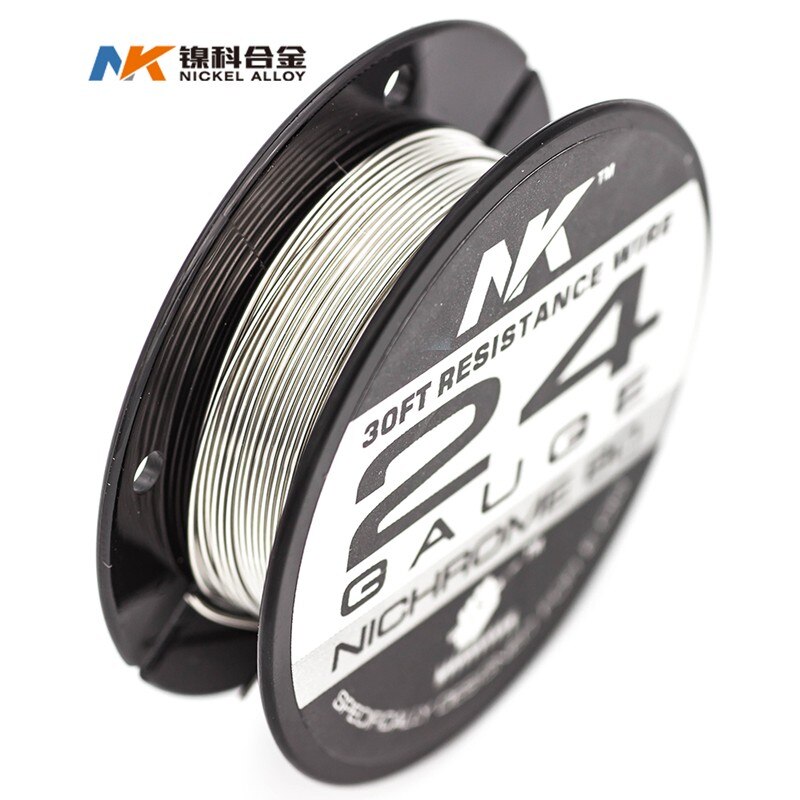 NK Ni80 Nichrome 80 20 Wire E-Cigarette 20g 22ga awg 24 26 27 28-32 gauge vape heating Wire For RDA RTA for DIY Prebuilt Coil: Ni80 24ga 30ft roll