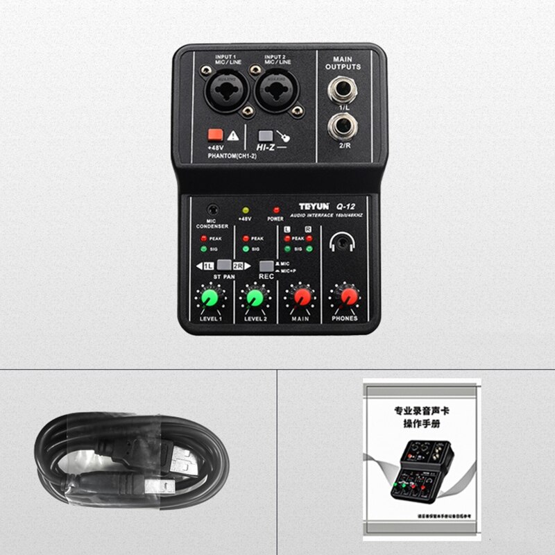 Live Sound Card Home Party Sound Mixer Noise Reduction Voice Changer Stereo Sound Card for Recording Studio Personal