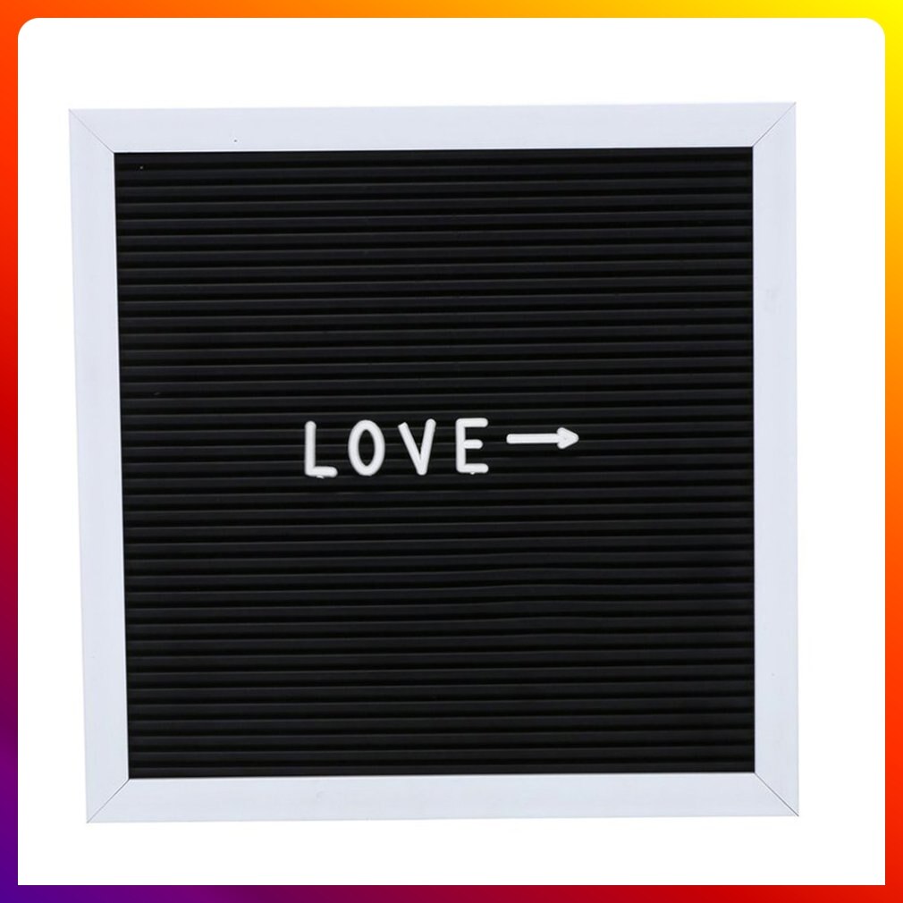 25 x 25cm Felt Letter Board Message Sign Home Office Decor Texture Board Numbers & Symbol Changeable Message Board Black