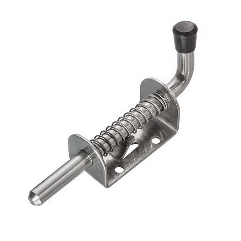 Hoomall 1PC Latch Loaded Metal Security Barrel Bolt Latch 128mm*32mm Silver Tone Spring Latches Door Cabinet Hinges Hardware: stainless steel