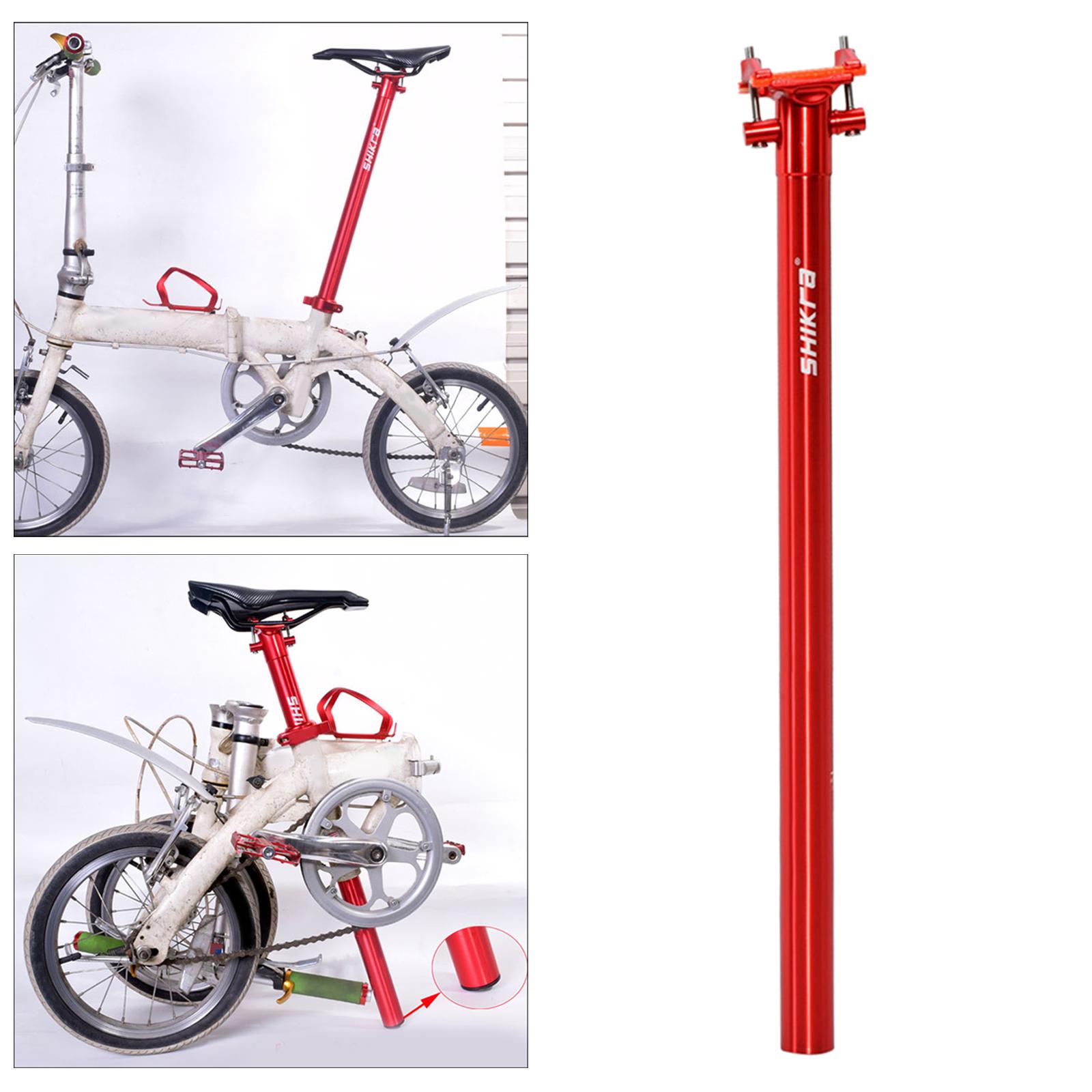Bike Seatpost High Strength Aluminum Alloy Adjustable Mountain Road Folding Bicycle Seat Post Pole Component: Red 33.9x600mm
