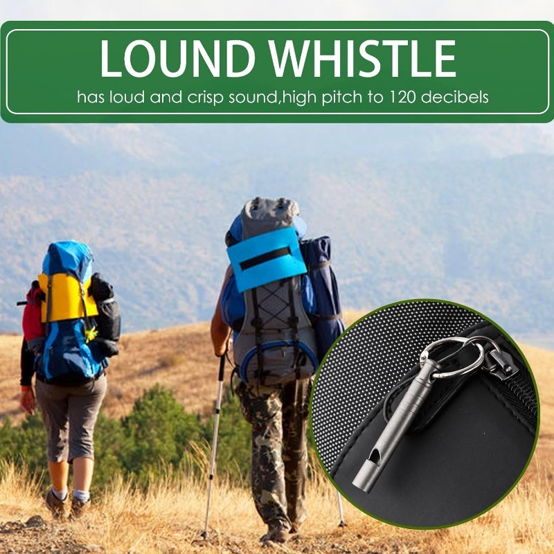 Silbato de emergencia de titanio para exteriores, MINI silbato de seguridad de supervivencia, collar con silbato EDC, senderismo, Camping, viaje, exploración de supervivencia