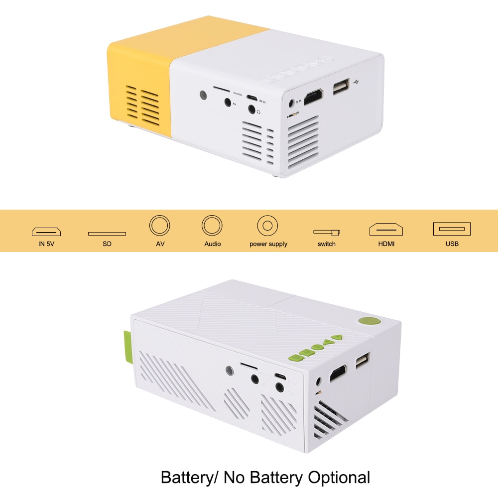 Touyinger-miniproyector LED de bolsillo para niños, dispositivo portátil de proyección yg 300, YG300, YG310, LCD, vídeo, para niños/SD/USB