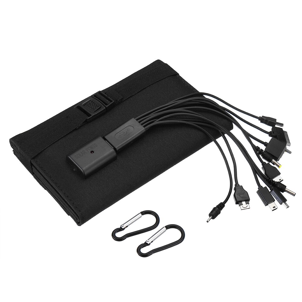 Foldable Solar Panel 60W Sun Power Solar Cells Charger Battery 5V USB Protable Solar Panels for Smartphone Camping: Black