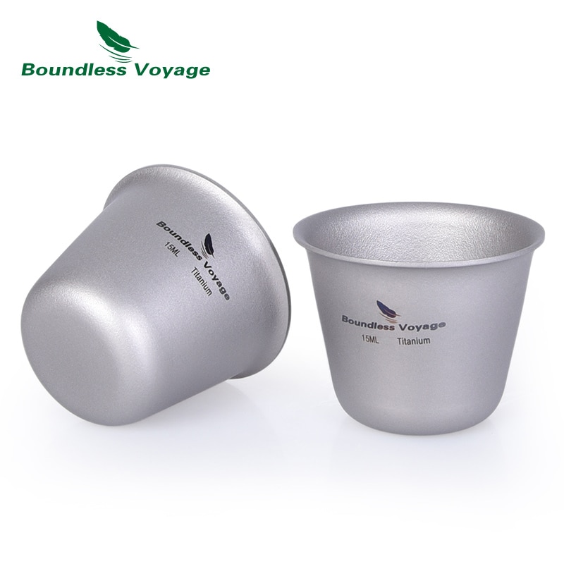 Grenzenlose Reise Titan Mini Wein Tee Sake Tasse Becher draussen Camping Picknick Party Whiskey Glaskolben Krug Getränk