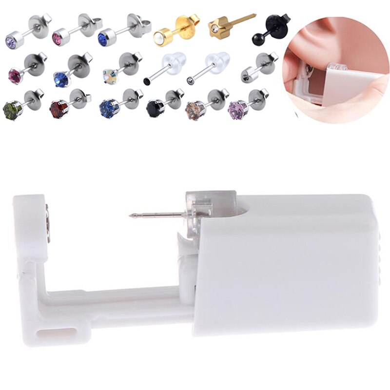 Earring Star Disposable No Pain Safe Sterile Ear Stud Piercing Gun Kit Nose Stud Piercing Tool Kit Build In Steel Stud