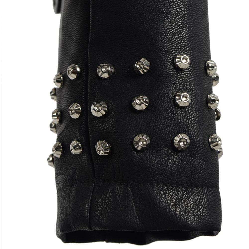 Soft PU Faux Leather rivet Jackets Women slim fit Motorcyle Biker Black Lady coats