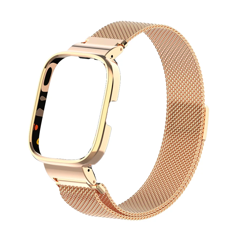 Magnetic loop+Case protector For Redmi Watch 2 Lite Metal bracelet for Xiaomi Watch Lite Strap Redmi Watch 3 Active Band Cover: L / SKY BLUE