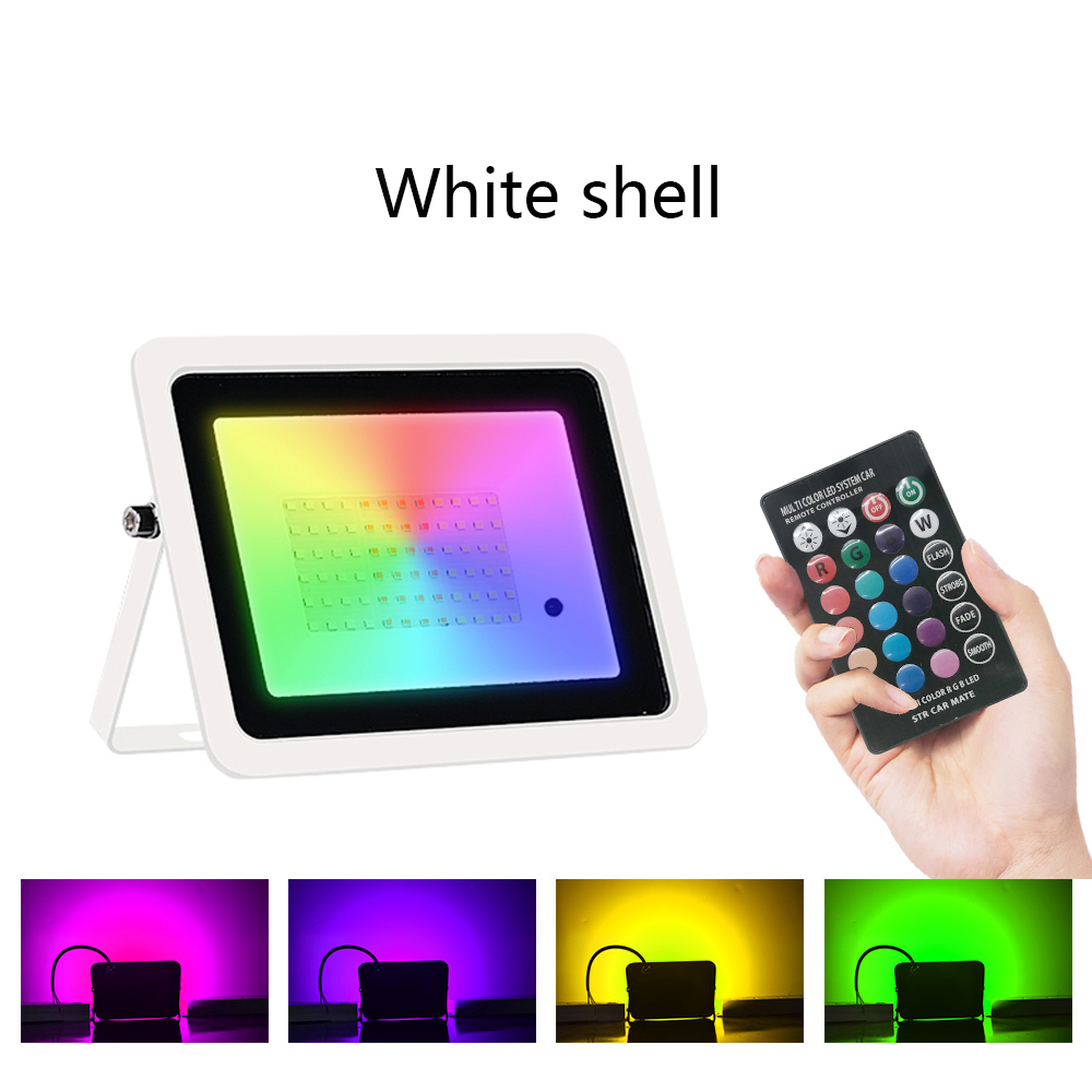 Proyector LED RGB 20W 30W 50W 100W luces LED RGB IP68 foco LED impermeable 110V / 220V proyector de Navidad al aire libre: Beige / Azul / 20 W
