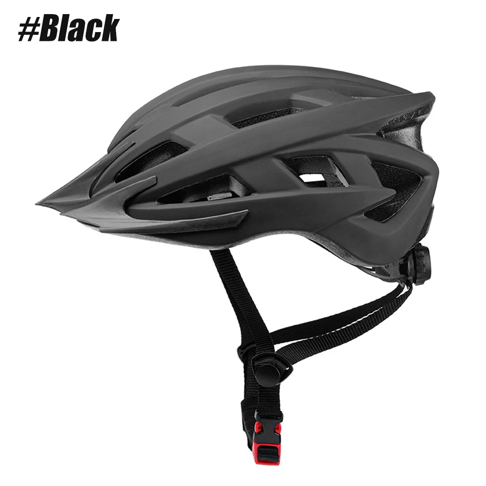 Bike Helmet for Adult Men Women with Suggested Fit 58-62cm, Lightweight with Adjustable Side and Chin Strap, Bike Accessories: black