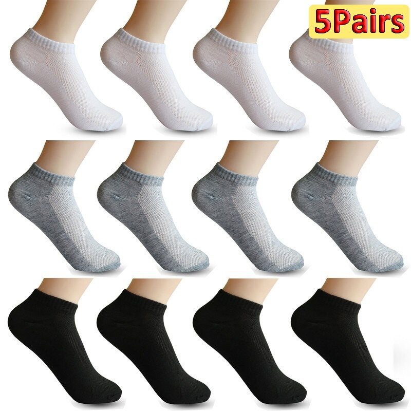 5 Pairs Korte Enkelsok Casual Ademende Sport Sokken Herfst Lente Running Basketbal Vrouwen Mannen Low Cut Sox Boot Sokken