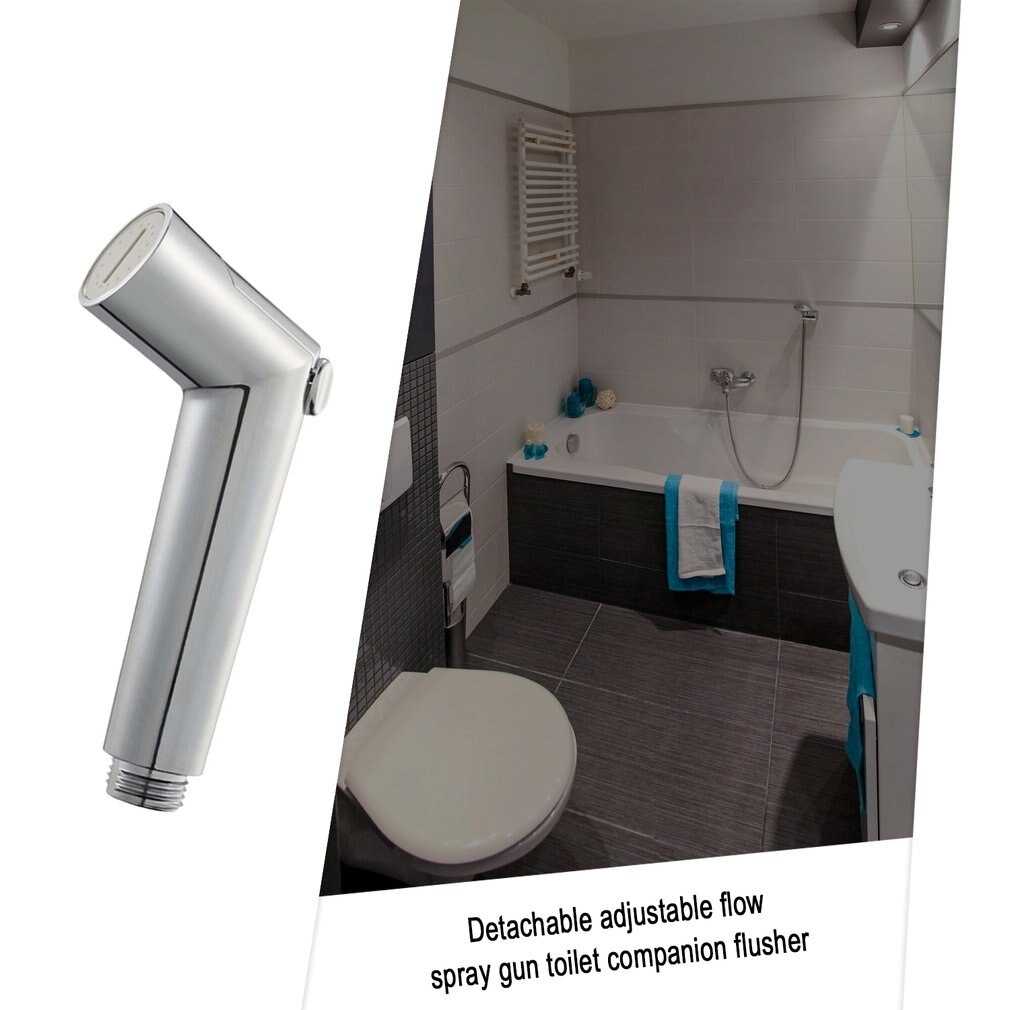Afneembare Verstelbare Flow Spuitpistool Wc Metgezel Flusher Duurzaam Anti Corrosie Eenvoudige Installatie Reiniging 1 Pcs