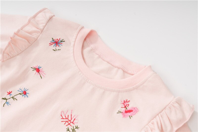 Miss haiwo merk lange mouwen herfst lente t-shirt voor baby's kinderen meisjes eenvoudige bloemenprint schattige t-shirts kleding
