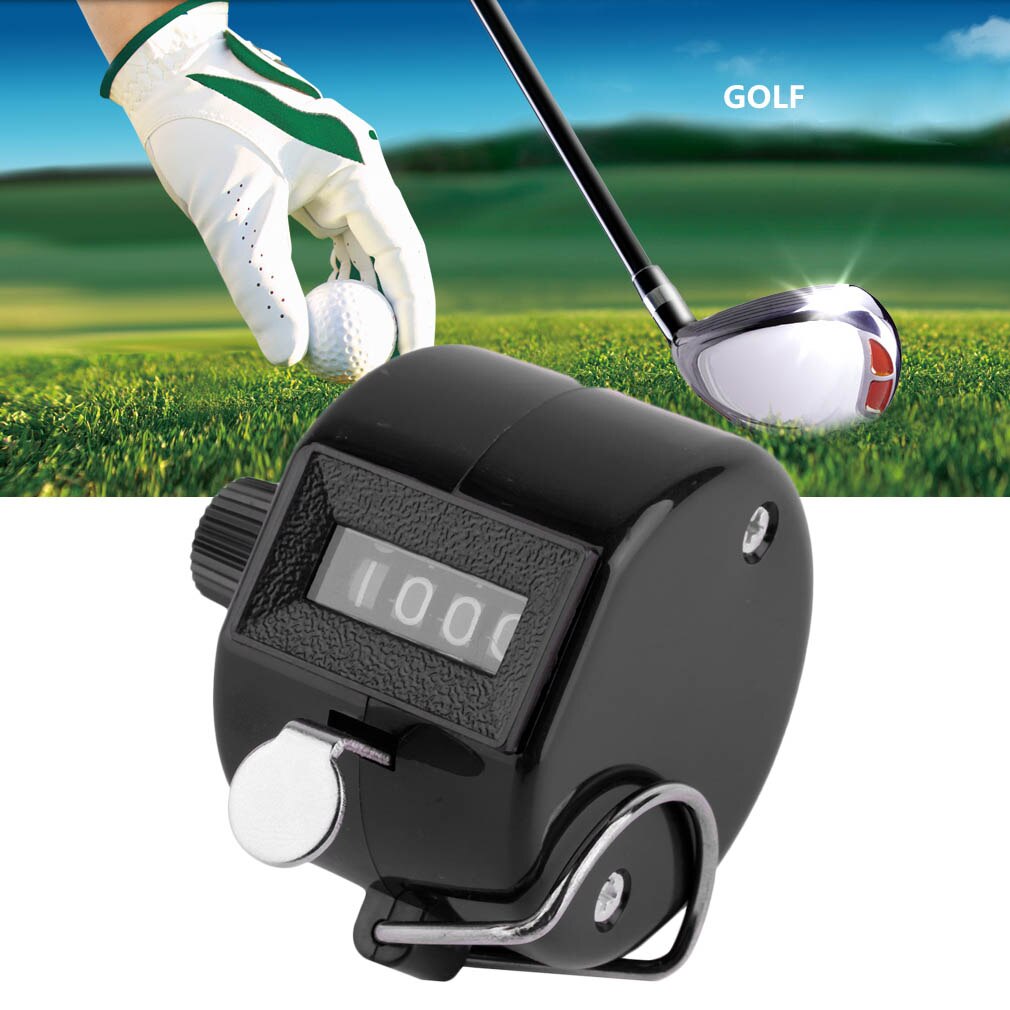 4 Digit Portable Convenient Plastic + Metal Hand Held Tally Counter Manual Palm Clicker Number Counting Golf