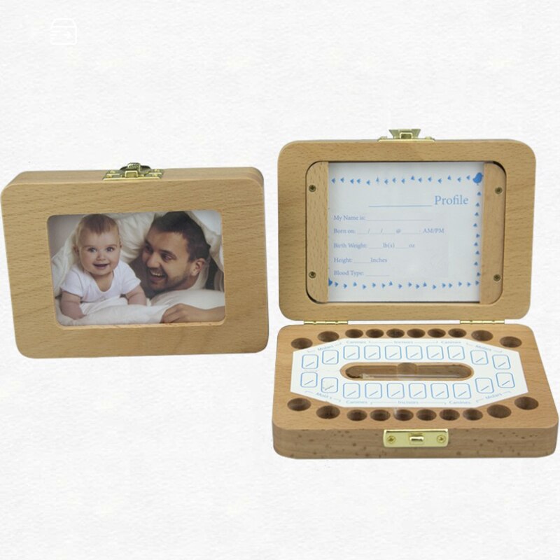 Wooden Kids Deciduous Teeth Box Children's Souvenir Tools Cartoon Baby Deciduous Teeth Box Kids Tooth Storage Boxes: Default Title