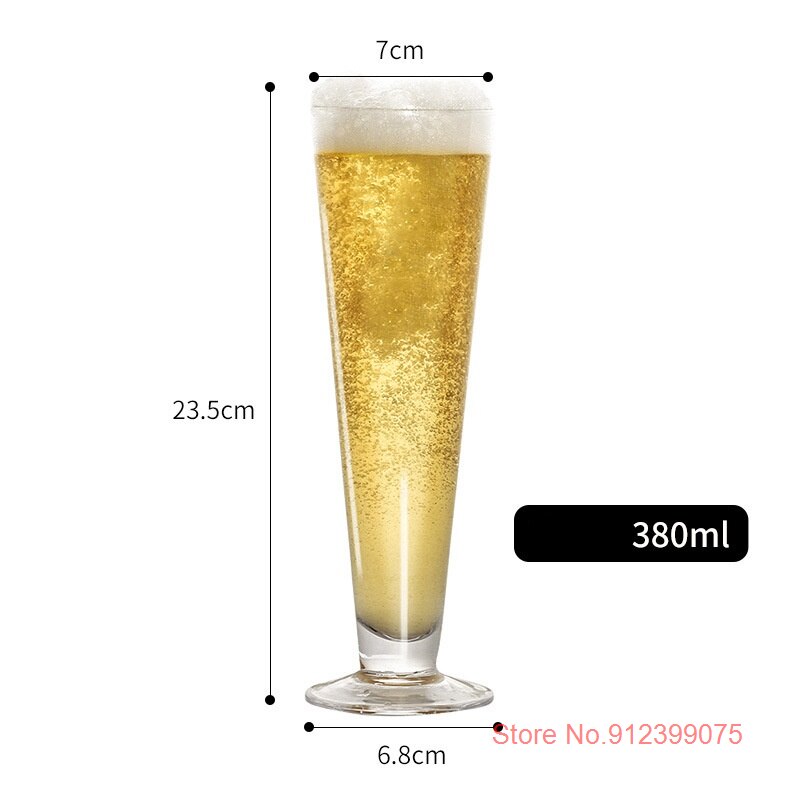 380Ml Grote Capaciteit Beer Mok Afgestudeerd Cilinder Pilsner Glas Tall Grote Champagne Fluit Restaurant Craft Brouwen Stout Cocktail Cup