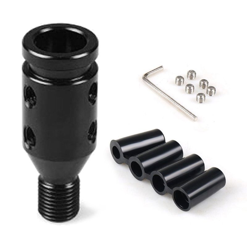 Universal Car Manual Gear Shift Knob Adapter M12x1.25 Aluminum Threaded Shifter 781B: Black