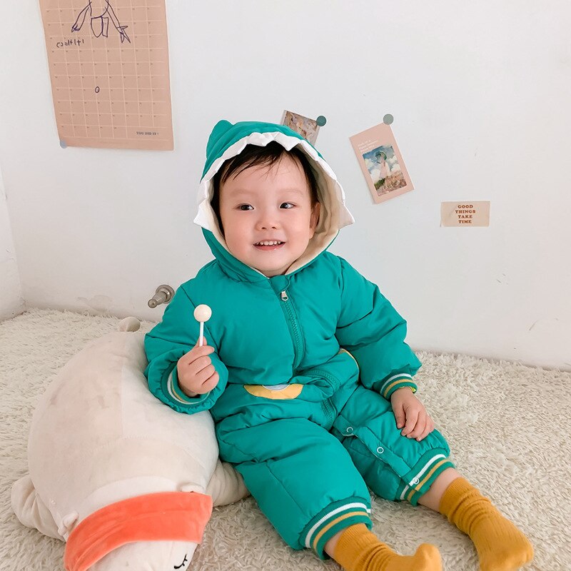 Pasgeboren Baby Kleding Winter Snowsuit Plus Fluwelen Kleding Dikke Baby Jongens Jumpsuit Romper Meisjes Overalls Peuter Jas 0-2Y
