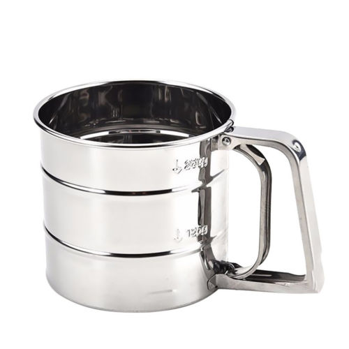 Stainless Steel Mesh Flour Sifter Sieve Strainer Cake Baking Kitchen Helper Prop Flour Sugar Icing Mesh Sifter Shaker Cup