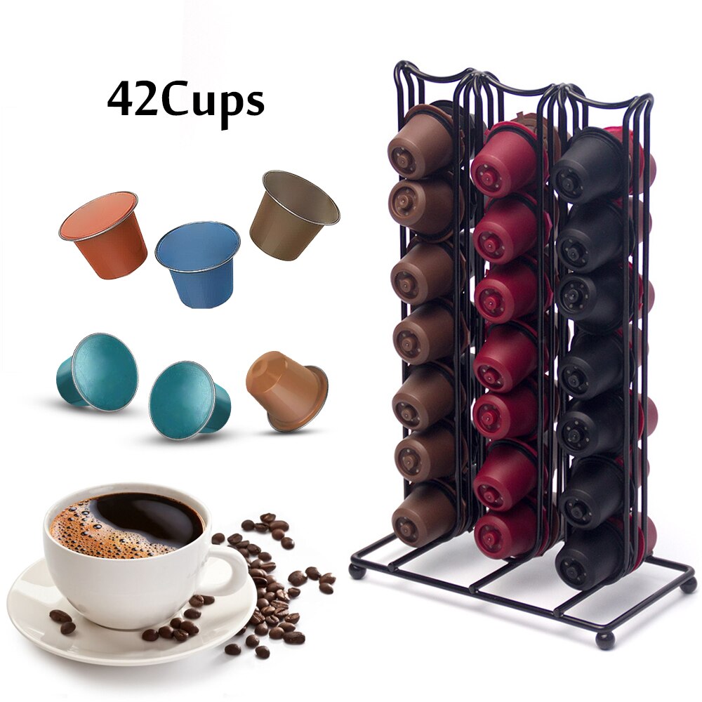 42 tazas para Cápsula de café Nespresso soporte de cápsulas de café base para CÁPSULAS DE estante de almacenamiento sostenedor de la Organización