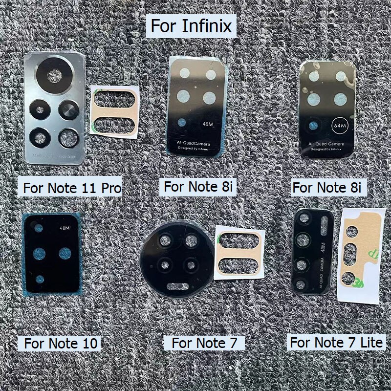 For Infinix Note 11 Pro X697 Rear Back Camera Glass Lens With Glue Sticker For Infinix Note 10 8 8i 7 Lite