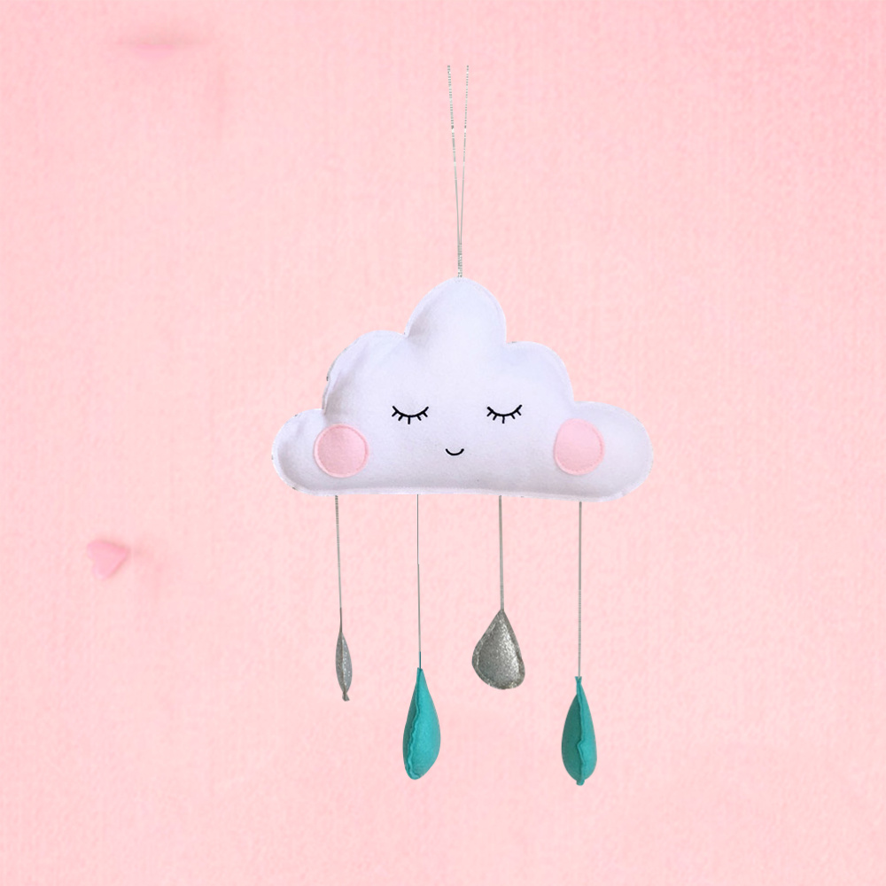 Regendruppel Hanger Nordic Wind Vilt Cloud Raindrop Hanger Kinderkamer Tent Decoratie Fotografie Prop Muur Opknoping (Grijs)