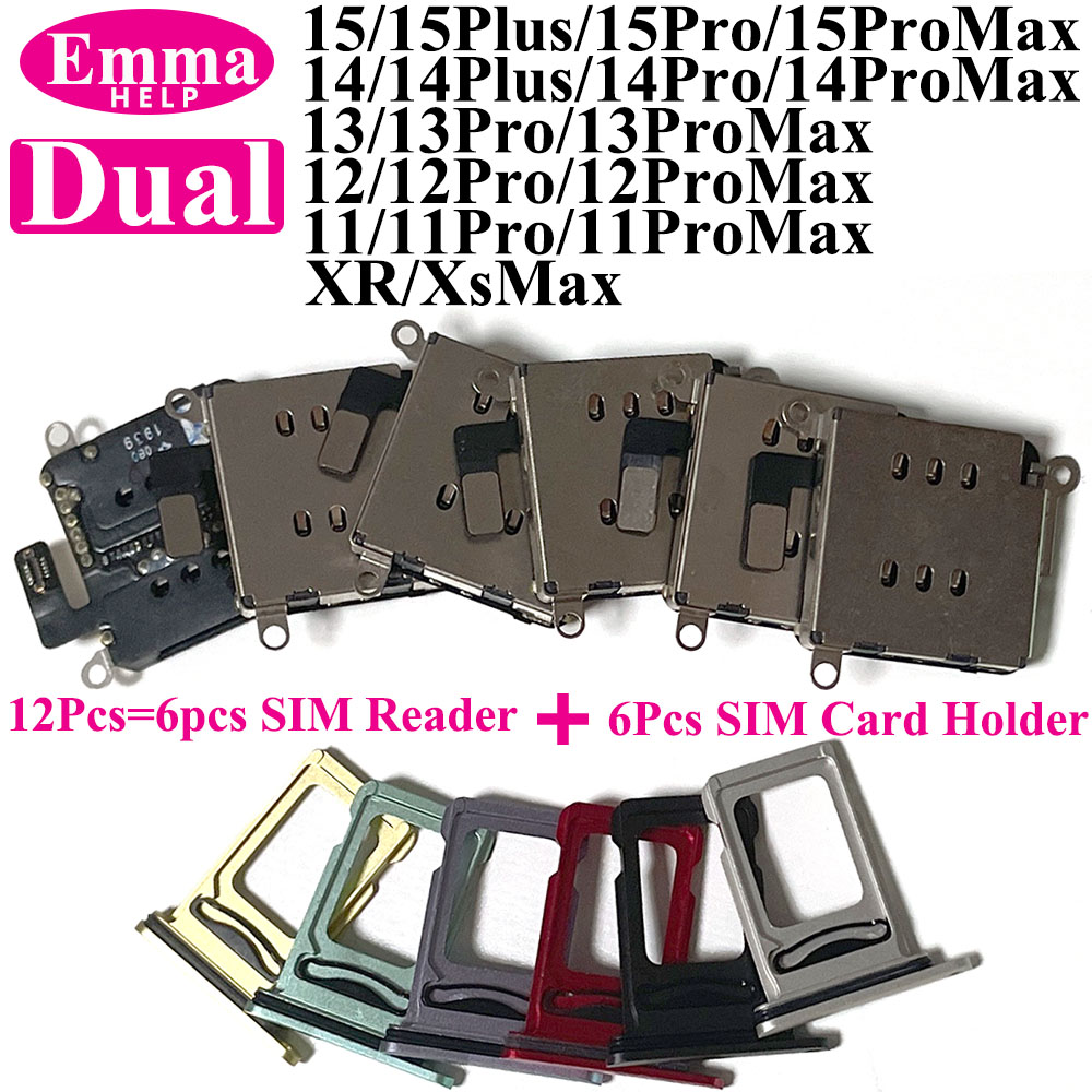 12 Stück Single-SIM-Kartenleser-Anschluss biegen kabel für iPhone 13 12 11 14 Profi Max XR Dual-SIM-Karten fach Steckplatz Halfter Adapter