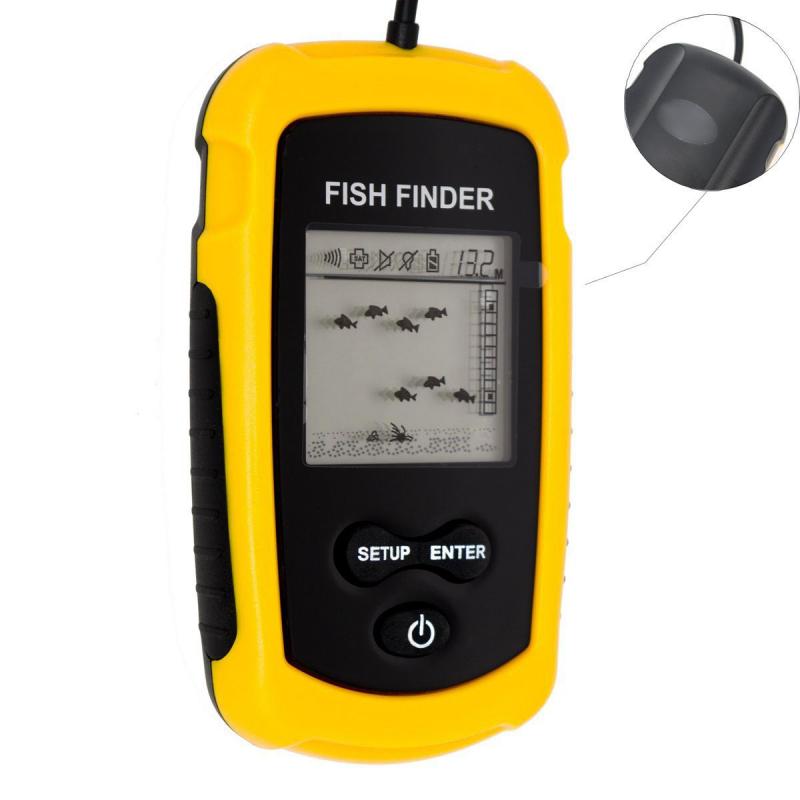 Fish Finder Portable Sonar Wired LCD Fish Depth Finder Alarm 100M Depth Fish Finder Electronic Fishing Tackle Sonar