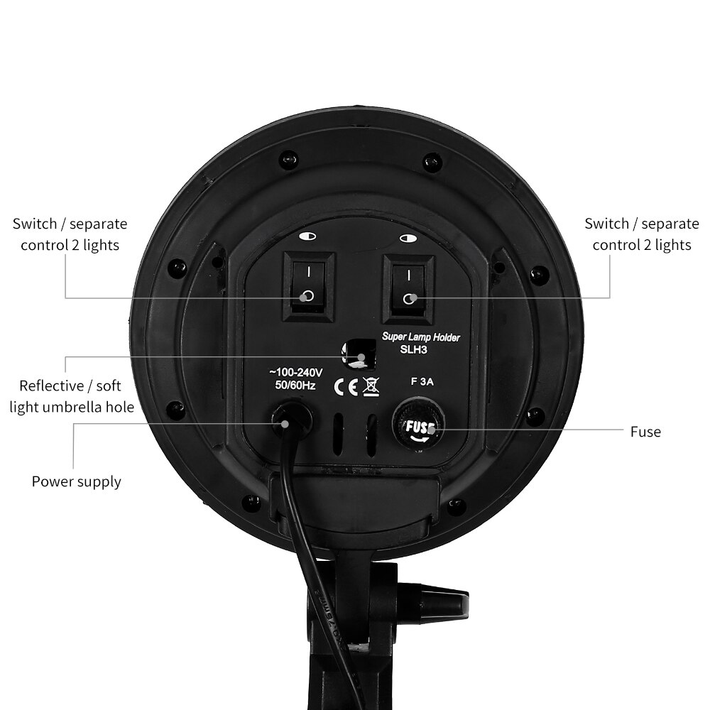 Tripod Softbox 4 Lamp Holder Light Box Lighting Kit Photography Flash 50x70CM E27 Base Camera Feflector Photo Video Shooting