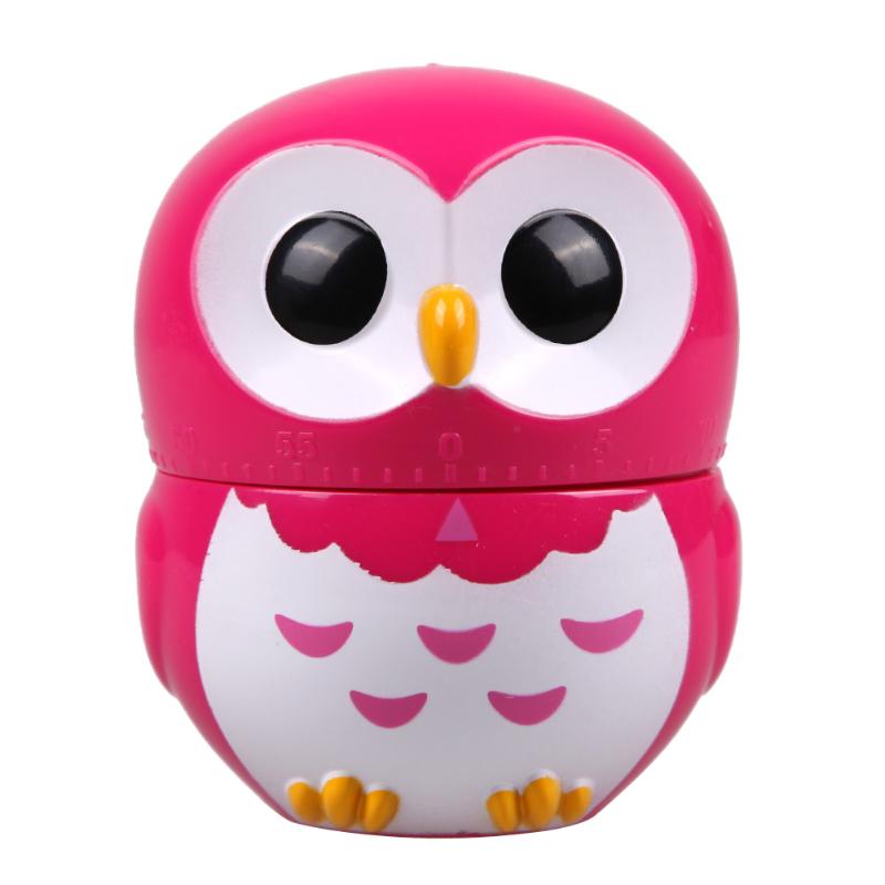 Temporizador mecánico de 60 minutos con de búho de dibujos animados para cocina, temporizador de Cuenta regresiva: Rose red