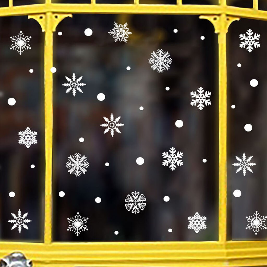 3D Vision Christmas Window Stickers for Glass, Funny Christmas Window Decorations, White